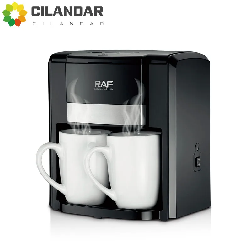 RAF European Cross border Coffee Machine Small Semi automatic Home Drip American Coffee Machine Double Cup Automatic Mocha Pot