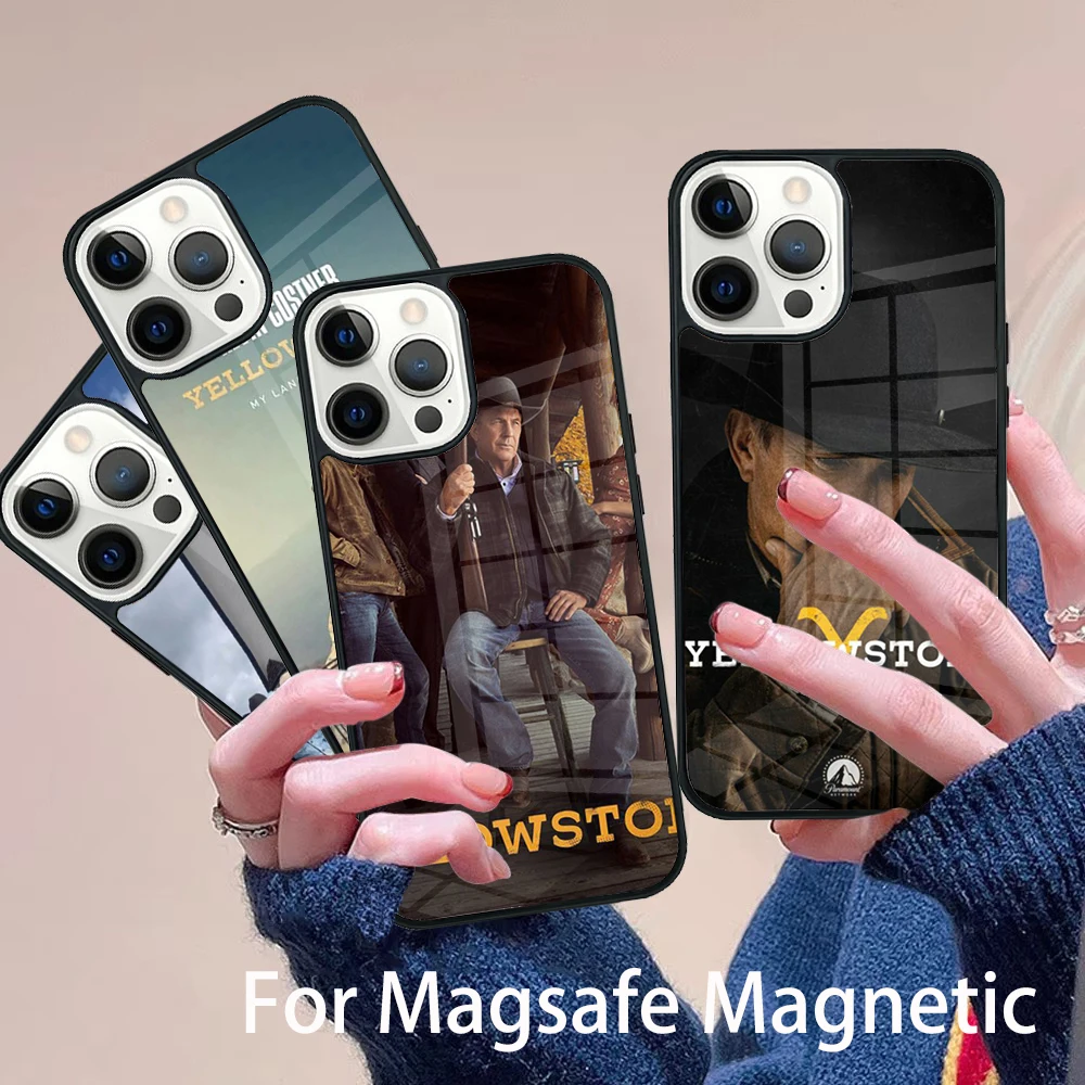 

Yellowstone TV Show Phone Case Magesafe Magnetic Wireless Charge Cover For IPhone 16 11 12 13 14 15 Pro Max Plus Mini