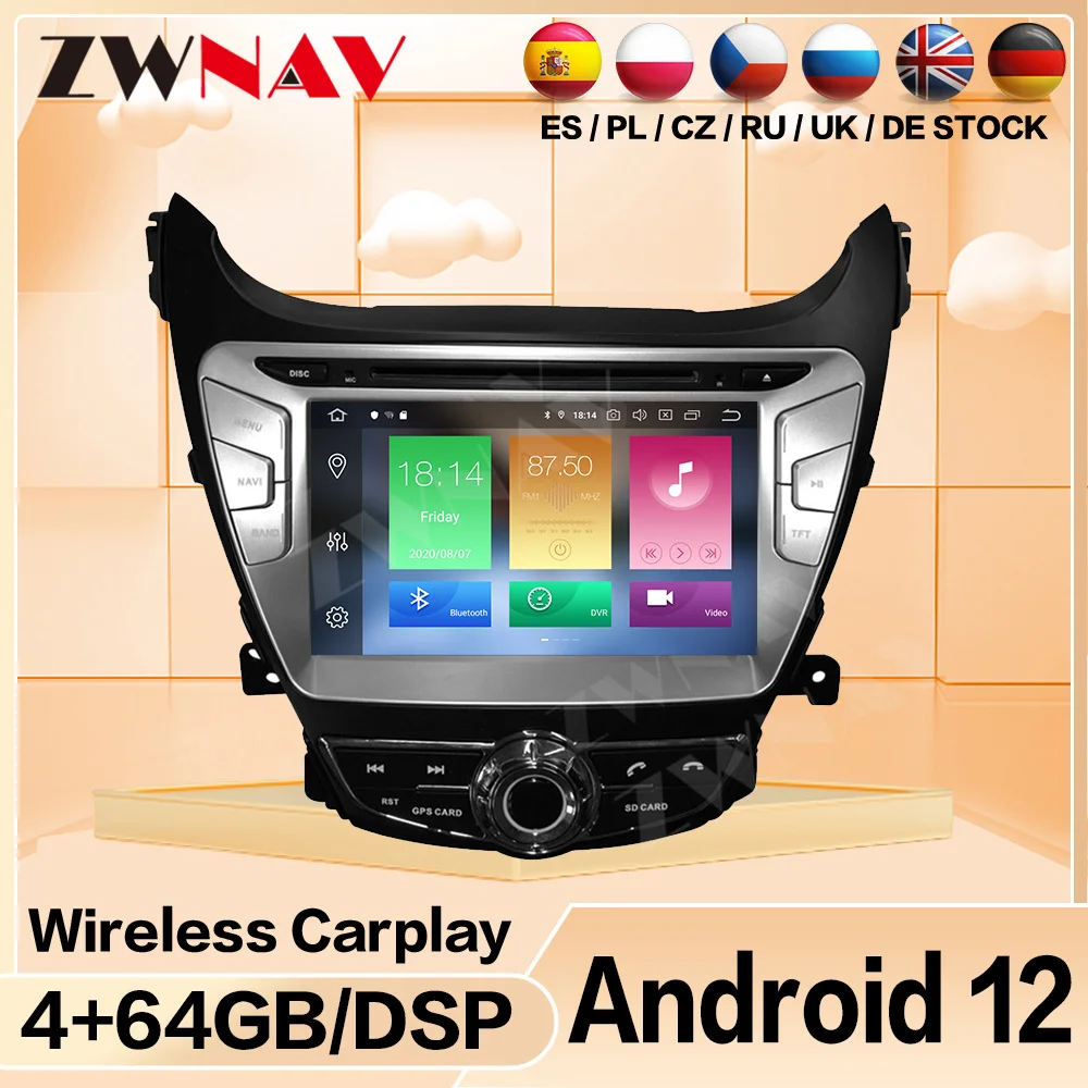 

Автомагнитола для Hyundai ELANTRA Avante I35 2011-2013, Android, 2 Din, Carplay, мультимедийный экран, GPS, аудио, стерео