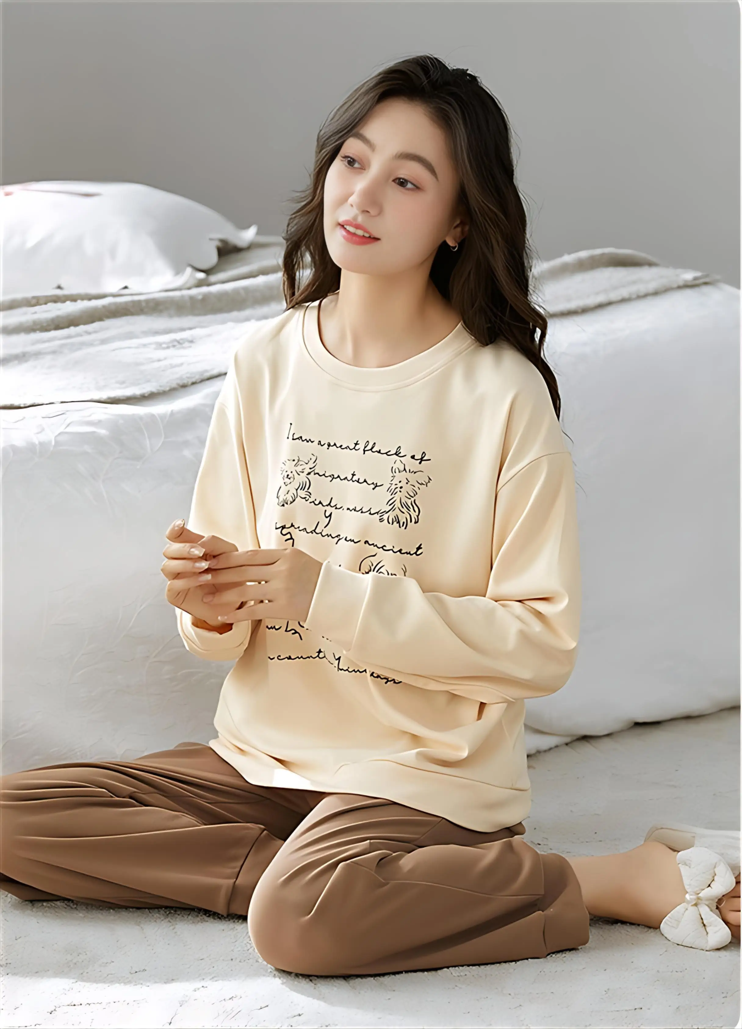 

Пижамные комплекты унисекс из атласа и льна с абстрактным цветочным узором, воздушные, из натуральных волокон, свободного кроя, с завязками спереди, рукавами-крылышками, бриджи-бермуды