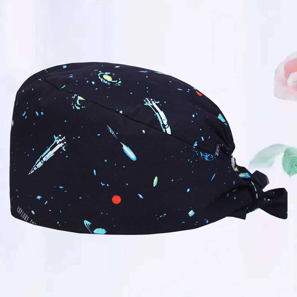 Gorro con estampado de cielo para médico y enfermera, gorro de trabajo creativo, Protector útil para uso diario con toalla para el sudor