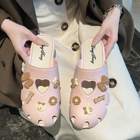 Half Slippers for Women Summer Korean Style Jacket Summer Foreign Style Sweet New Ins Fairy Tale Style Bow-sole Sandals