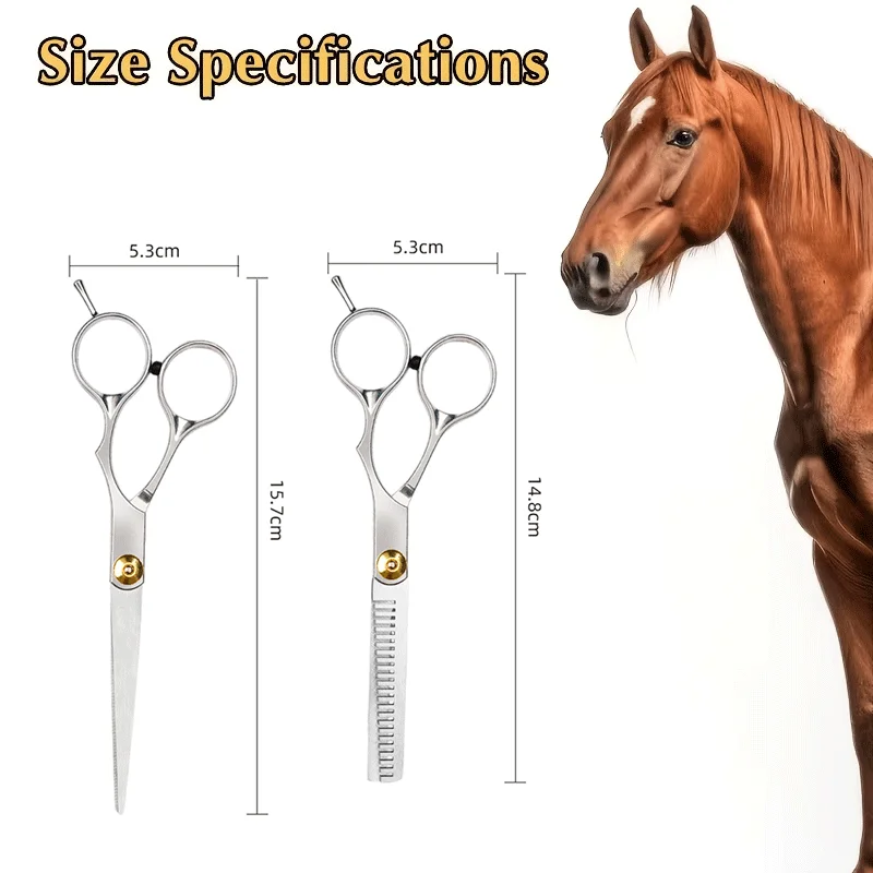 Horse Grooming Tool Set Stainless Steel Fine Hair Trimming Kit for Hair Grooming Livestock Care and Pet Hair Maintenance view 3