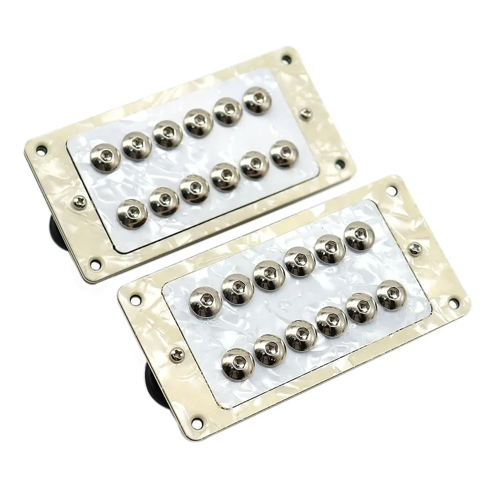Set of Guitar Humbucker Pickup Umbrella-head Screws Neck&Bridge Pickup with PVC Pearl Guard Patch&Frame
