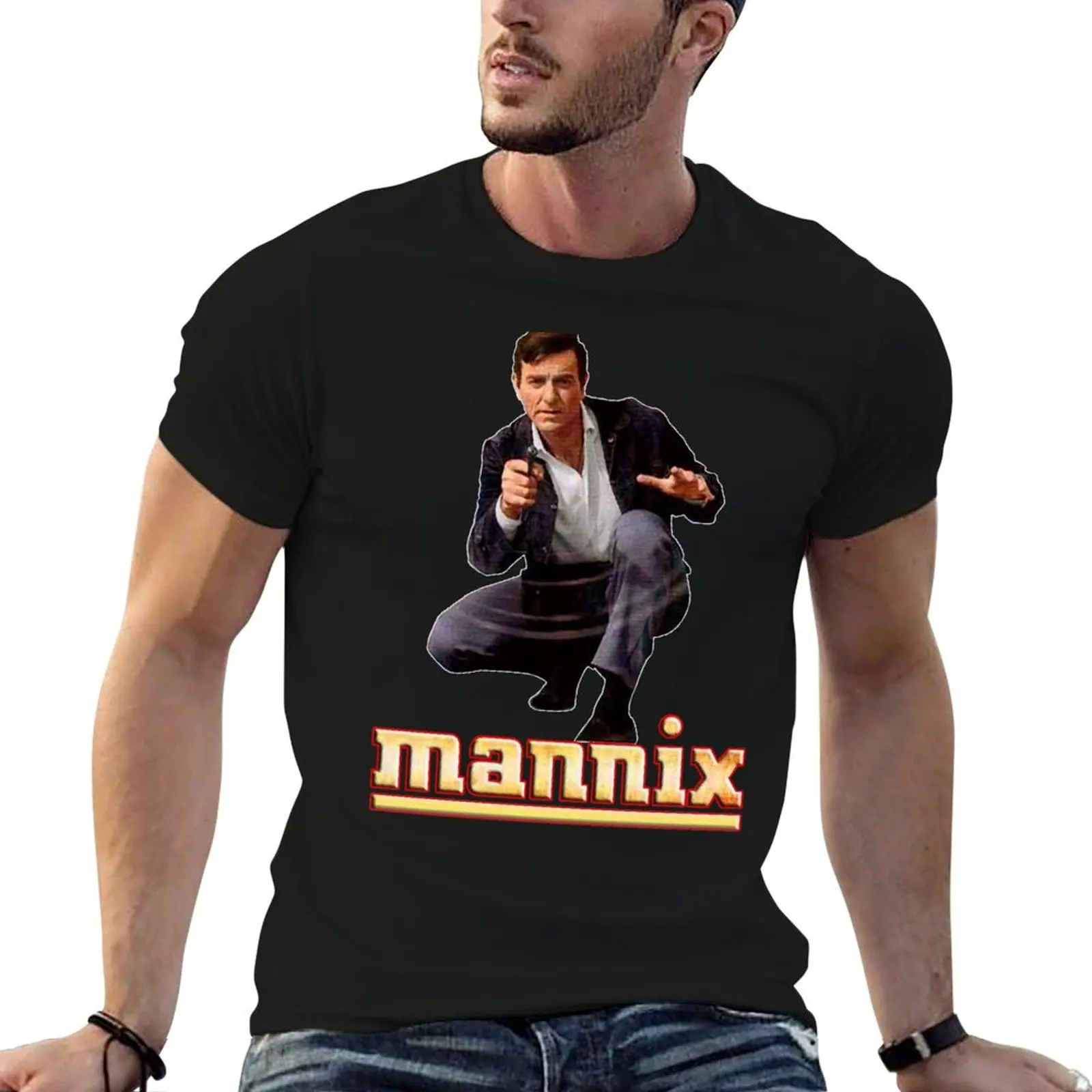 Camiseta Mannix Retro Vintage 60s 70s Tribute, camiseta informal para hombre, camiseta esencial de algodón pesado, camiseta