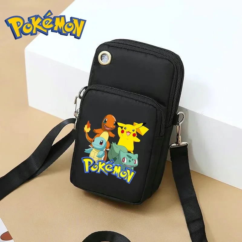 Pokemon New Style Mobile Phone Bag Pikachu Women Crossbody Bags Cute Cartoon Printed Hanging Coin Purse Vertical Handbag Unisex