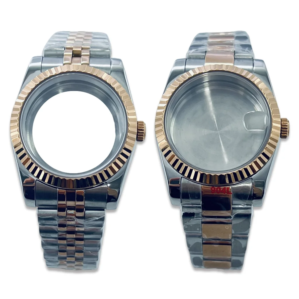 

High Quality 36mm 40mm Silver Rose Gold NH34 NH35 NH36 NH38 NH39 NH70 NH72 ETA2824 PT5000 Watch Case With Sapphire Crysta Date