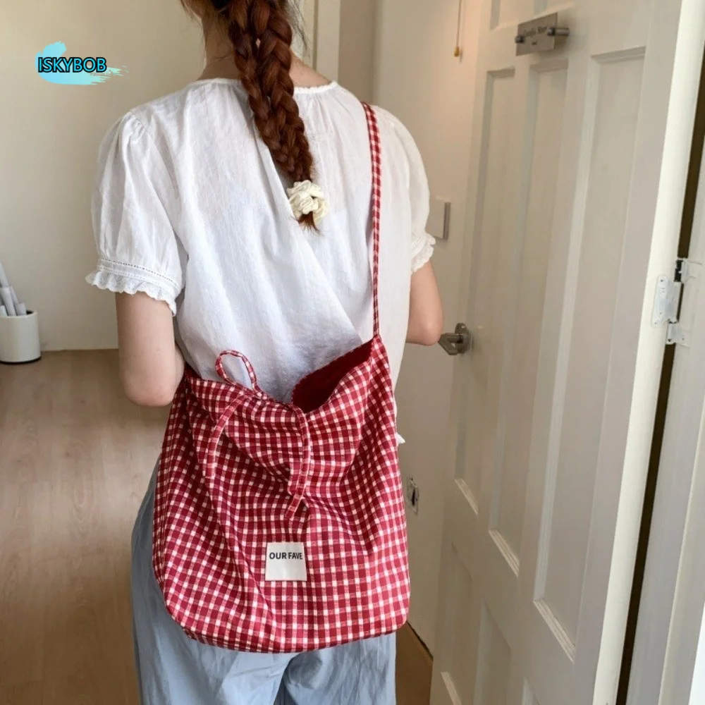 

Casual Korean Leopard Shoulder Bag Large Capacity Leisure Plaid Crossbody Bags Simple Students Underarm Bag Spring Summer