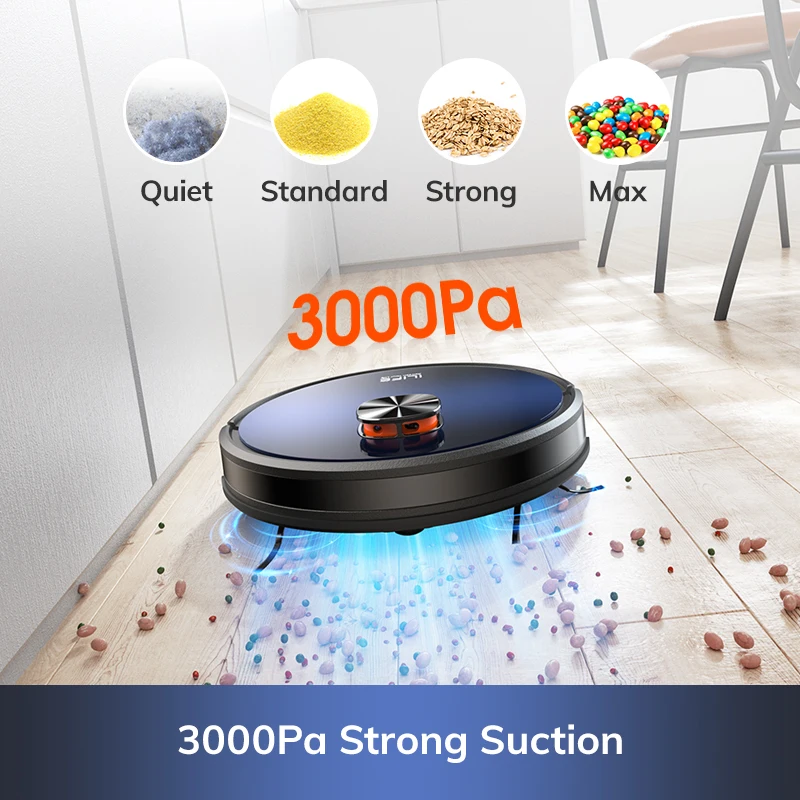 ILIFE T10s  Robot and Mop,Auto-Empty Station, LDS Navigation 3000Pa Suction,Smart Home Wet Dry