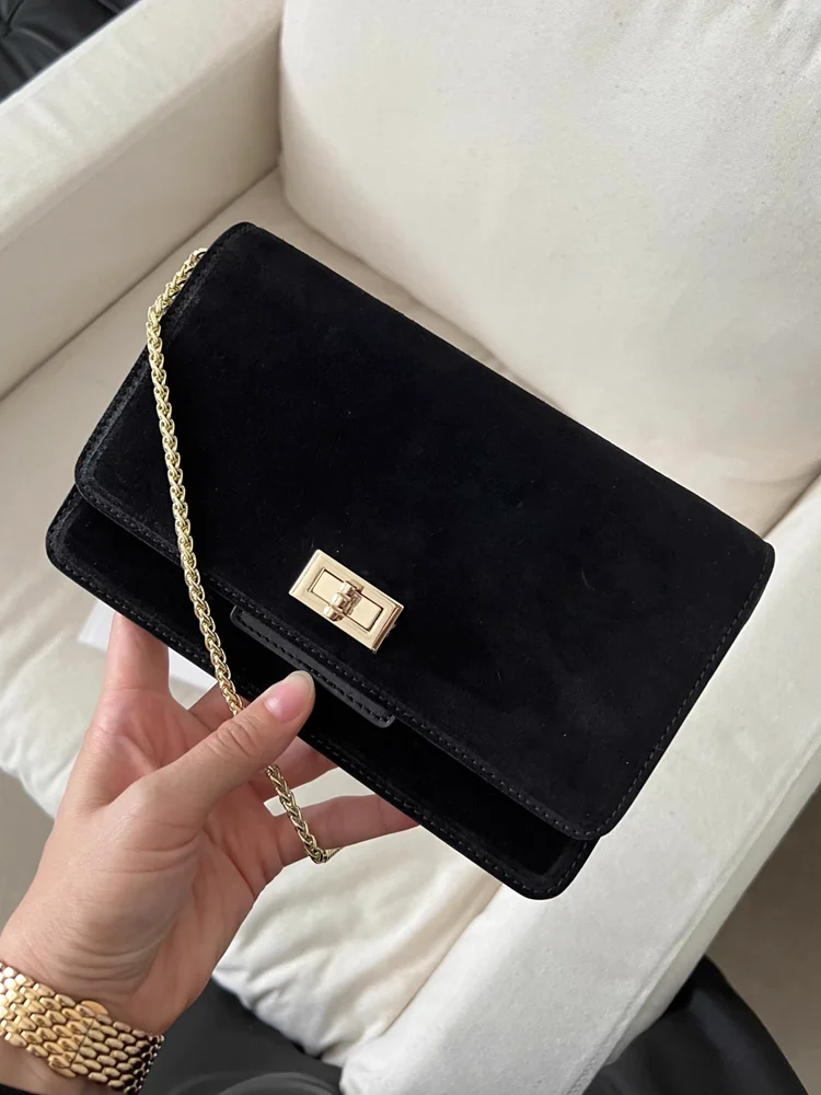 Fashion Unique Chain Lock Buckle Square Bag Frosted Genuine Leather Women Bag\\Handbag Real Leather Shoulder Crossbody Phone Bag