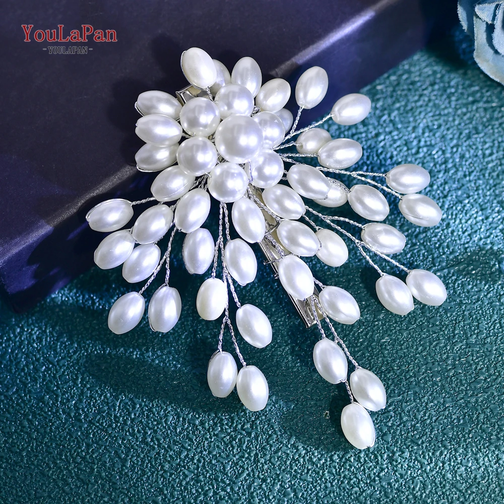 

YouLaPan Trendy Pearl Flower Hair Clip Comb Headband Handmade Women Bridal Wedding Hair Accessories Hairpin Headband HP812