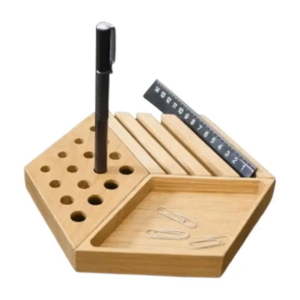 Органайзер для ручек, настольный органайзер, держатель для лотка, регулируемый инструмент для вырезания, деревянный настольный поднос, многофункциональный, большой вместительности