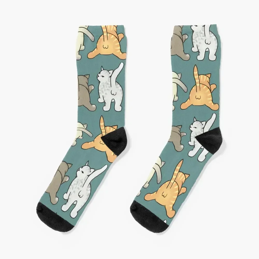 

Funny Cat Butts with Balls Colored Pattern II Socks gym crazy new year christmas stocking Socks For Girls Men's