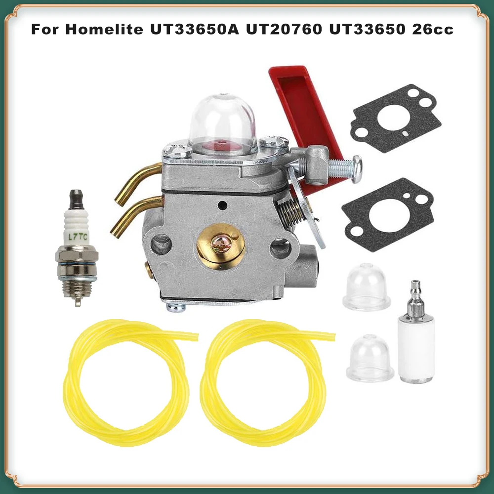 Carburetor Replacement for Homelite UT33600A, UT33650A, UT20760 | Fits 26cc String Trimmer