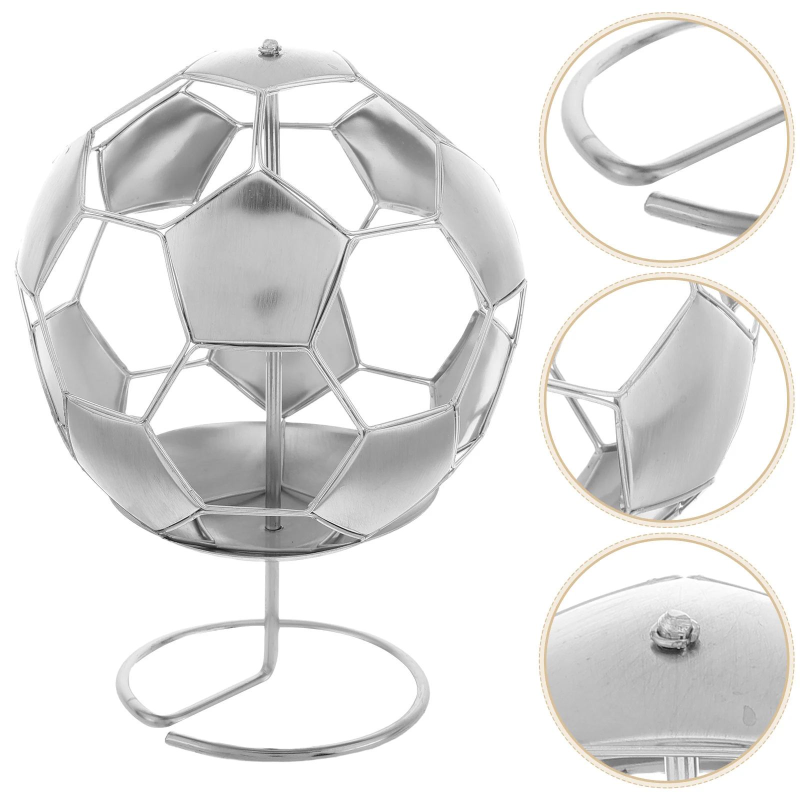 

Metal Pen Pot for Desk Stainless Steel Football Shape Holder for Pens Pencils Small Sundries Bucket Organizer Office School