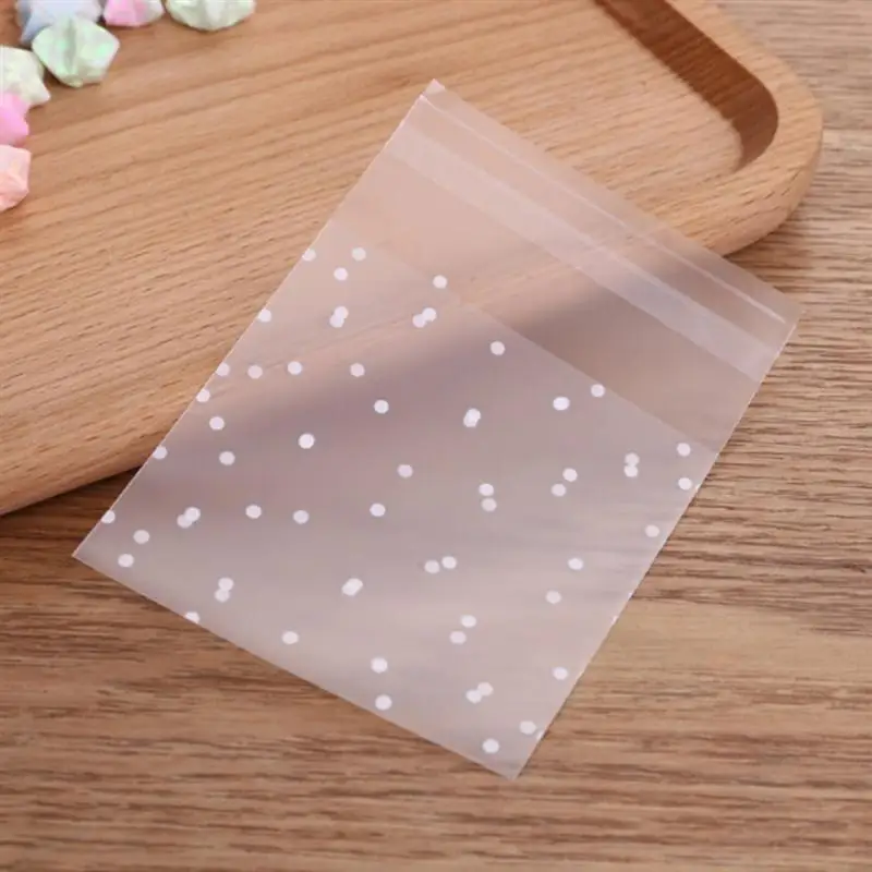 100/200/500 Stuks Transparante Polka Dot Snoep Cookie Verpakking Zakken Met Diy Zelfklevende Pouch Bruiloft verjaardagsfeestje Zakken
