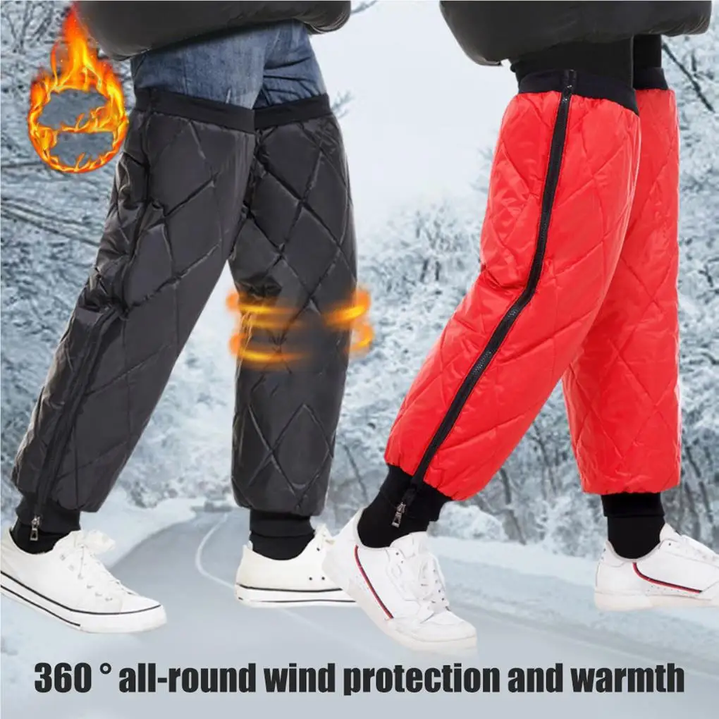 2Pcs Men Knee Pads Protector Cold-proof Thickened Leg Warmers Motorcycle