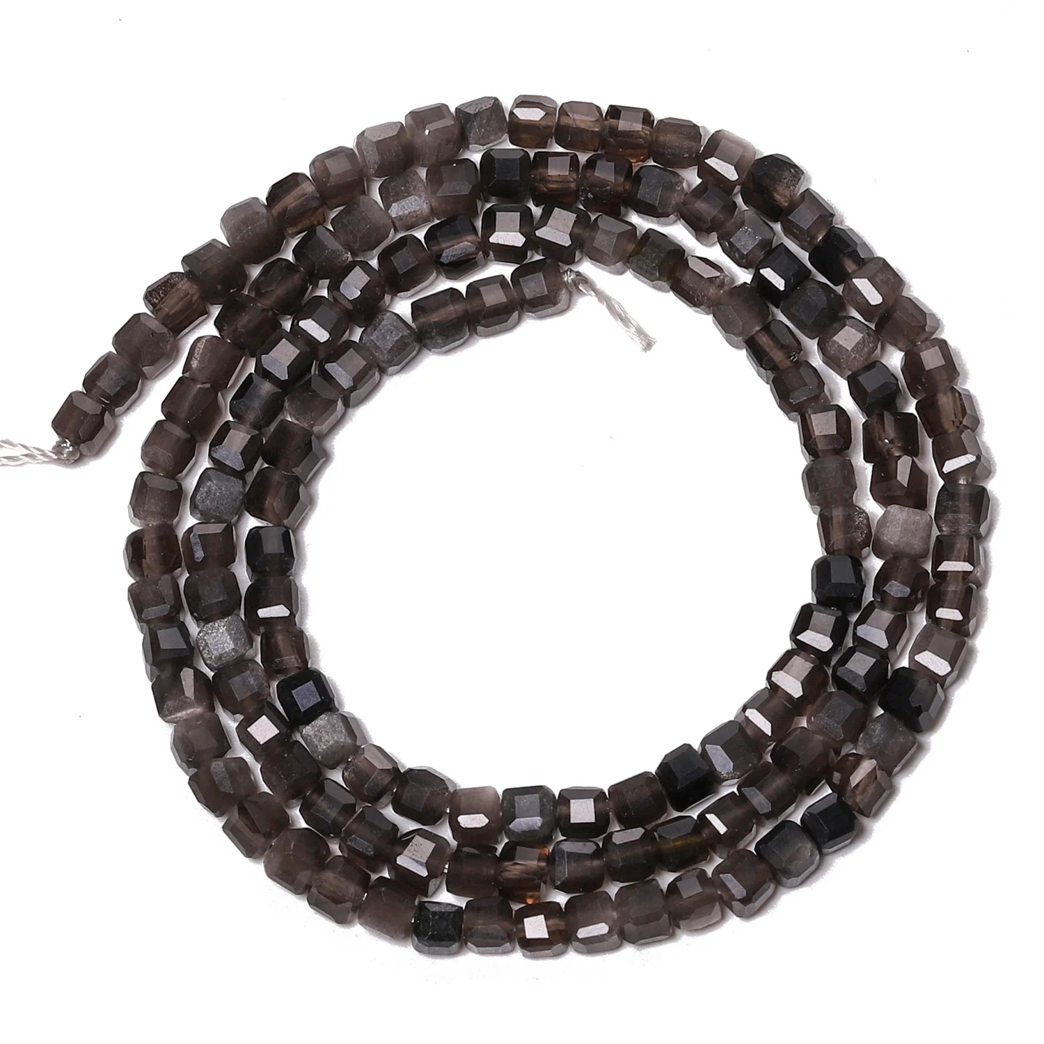 Natural Smoky Quartz Beads 3mm Faceted Square Cube Shape Beads for Women Jewelry Making Diy Drop Bracelet Necklace Accessories