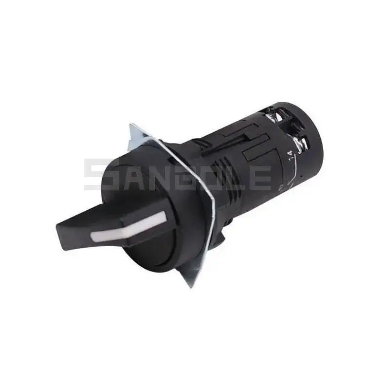 مفتاح دوار بمقبض دائري ، زر تحكم في الإغلاق من البلاستيك ، قفل ثلاثي المواضع ، أسود ، مقبض ذاتي ، 22: 50