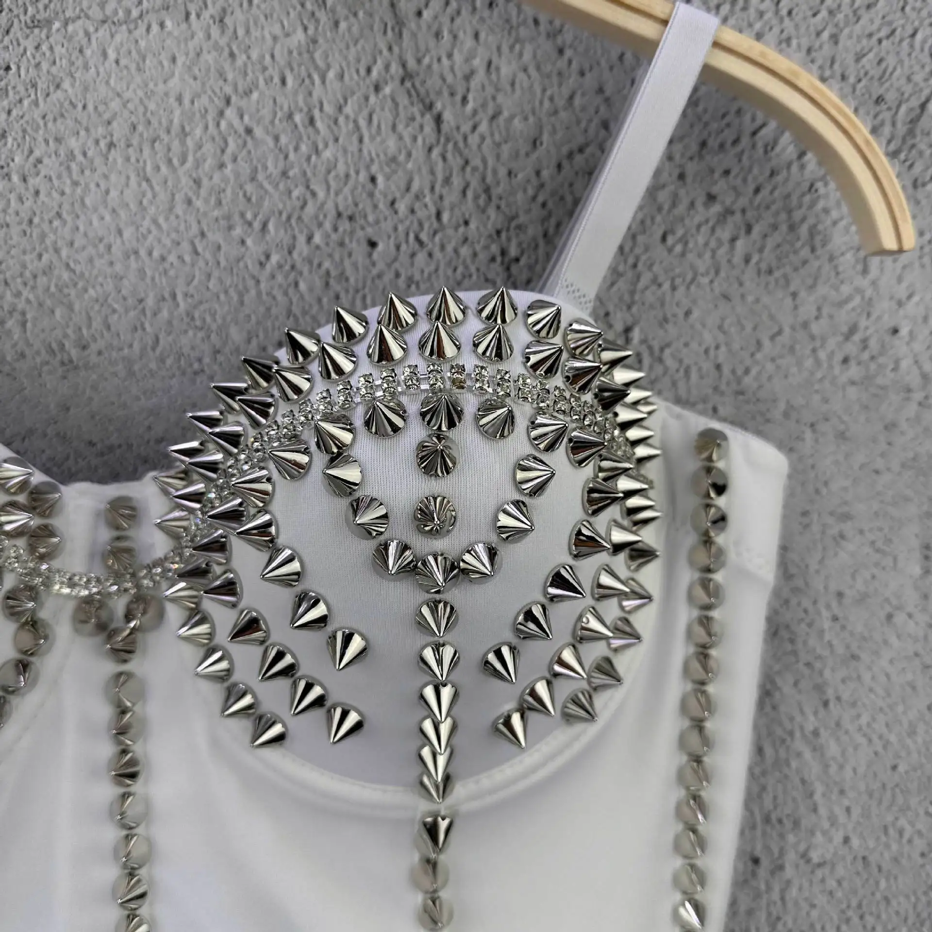 مشد بوستير مرصع بنمط فاسق للسيدات، توب قصير للمناسبات الخاصة، قمصان للحفلات المسائية، أزياء المسرح، ملابس نوم #4