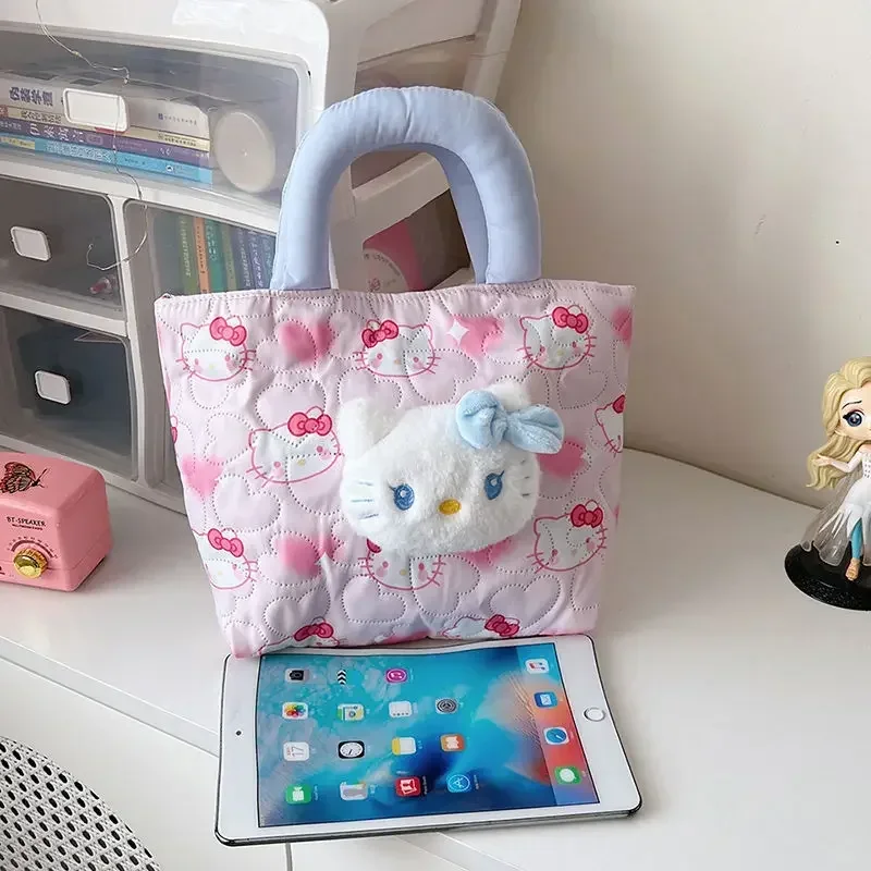 

Sweet Hello Kitty My Melody Anime Kawaii Cinnamoroll Sanrio Lovely Doll Tote Bag Cute Mobile Phone Storage Bag Gifts for Kids