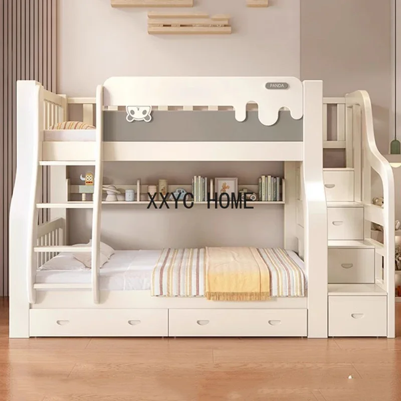 Simple Double Bed Modern Whitr High Wooden Bedding Bed Children Human Muebles Dormitorio Nordic Furniture