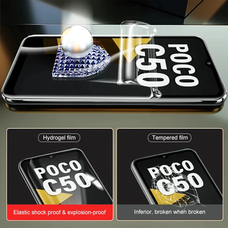 6in1 Hydrogel Weichen Film Für Xiaomi Poco C50 6,52 zoll Kamera Objektiv Protector Wenig Poco C50 c 50 50c pococ50 4G Schutz Film