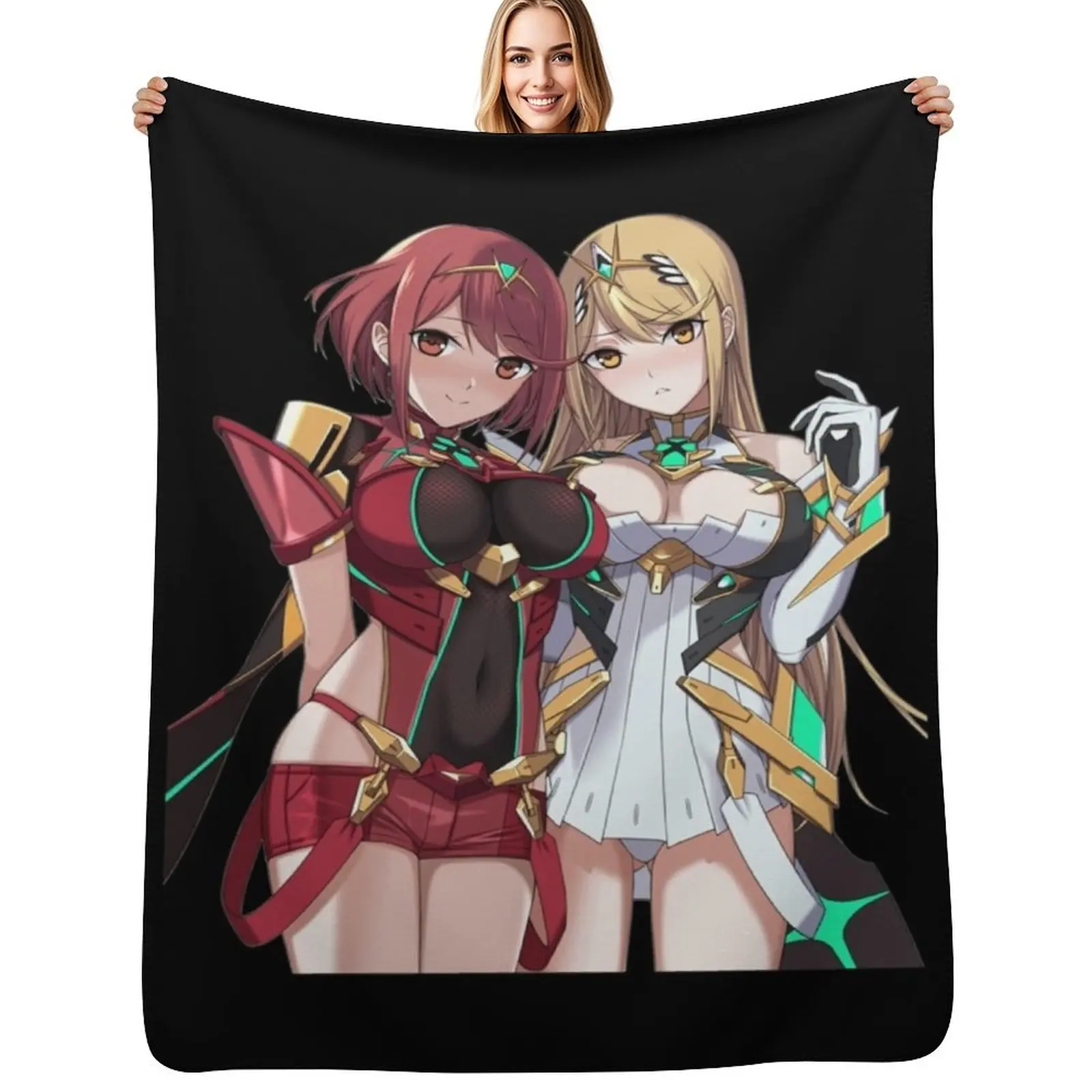 

Pyra & Mythra - 8Classic . Throw Blanket Blankets For Baby Hair bed plaid Flannels Blankets