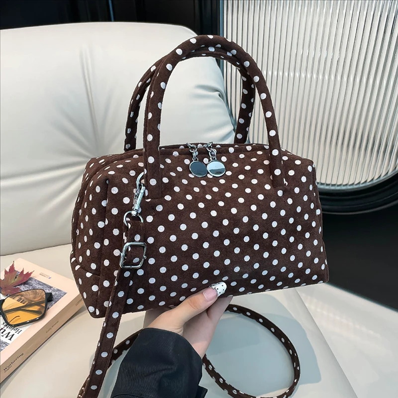 

Ретро трендовые женские сумки в горошек, корейские универсальные модные сумки-мессенджеры для поездок на работу, повседневные сумки на плечо для покупок