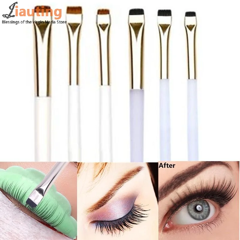 1 Uds. Cepillo plano con mango degradado, herramienta para levantar pestañas permanentes, varilla para permanente, aplicador de pestañas, herramientas y accesorios de maquillaje