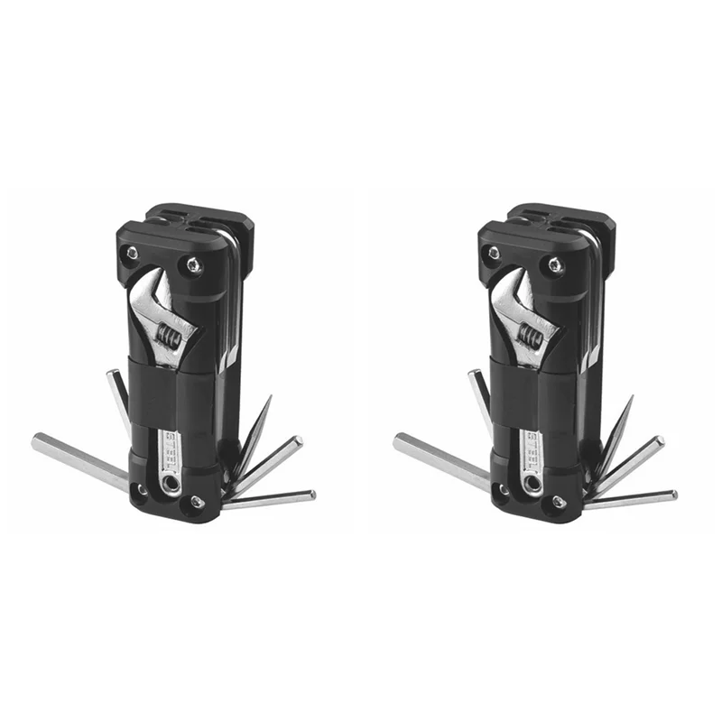 

A84I-2X Bicycle Multifunction Tool Kits Multitool Tire Repair Tool Set With Screwdriver Chain