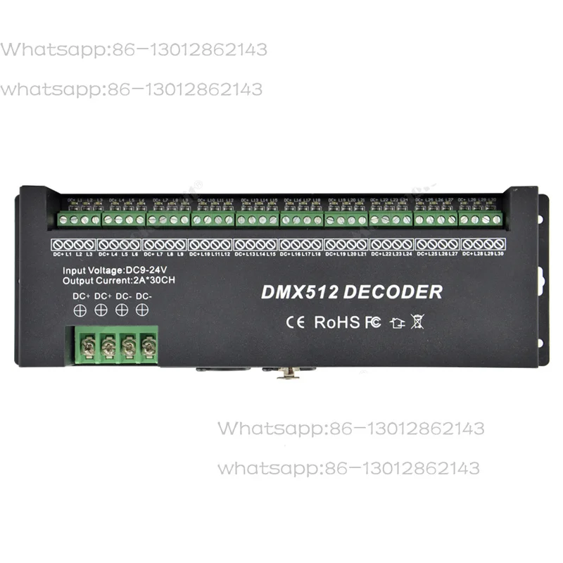 30 Channel 30CH DMX 512 LED RGB Strip Controller DMX512 Decoder Dimmer Driver DC9V-24V