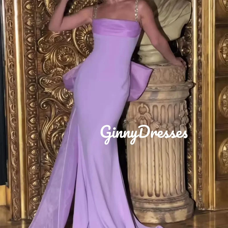 ชุดเดรสงานแต่งงานแบบสั่งตัด ทรงคอลัมน์ สายเดี่ยว ยาวกรอมพื้น ดีไซน์หรูหราสำหรับผู้หญิง แบบรูดซิป ไม่มีแขน ชุดเดรสออกงานอย่างเป็นทางการ