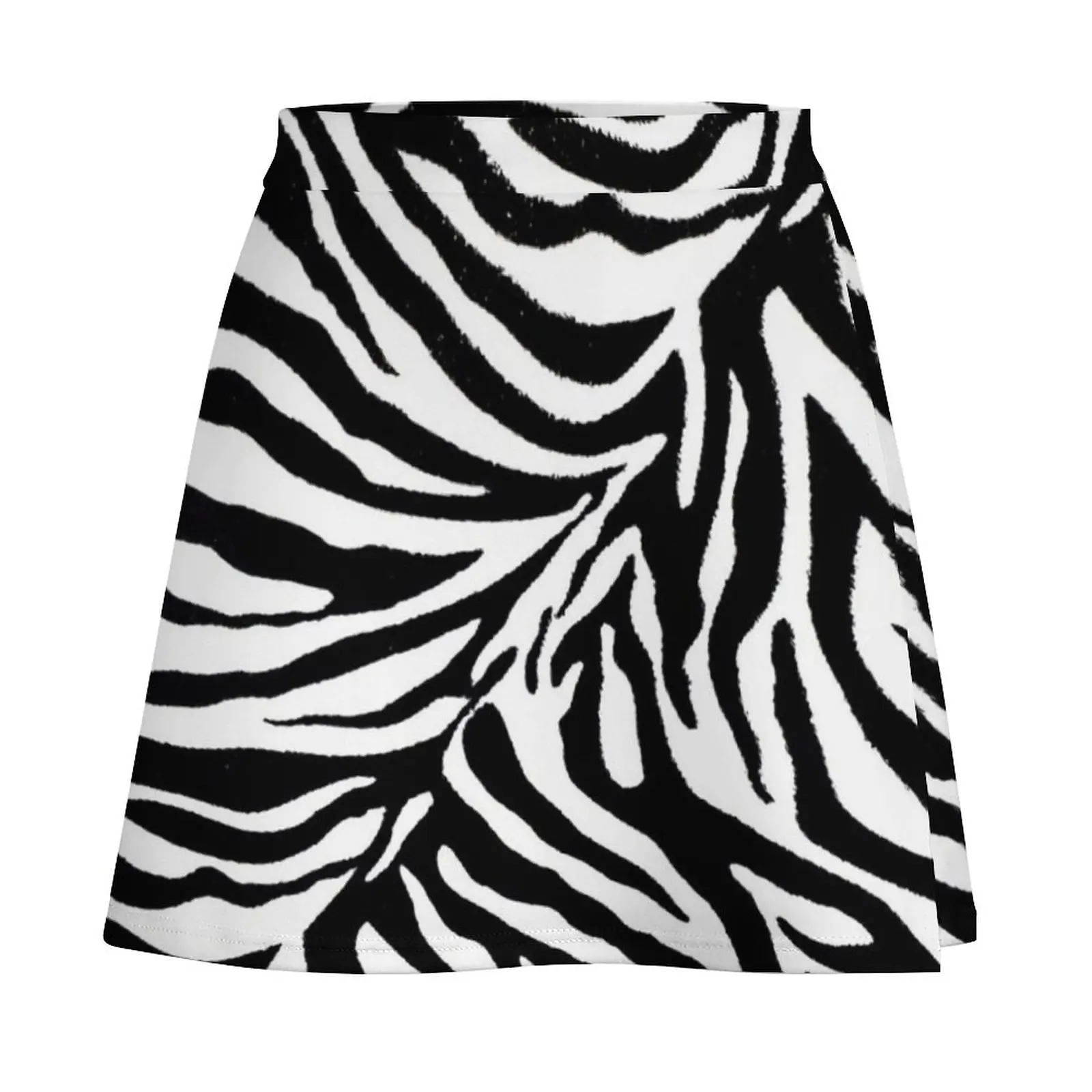 Zebra Stripe 1 Black and White Mini Skirt korean style clothes clothing women summer 2023