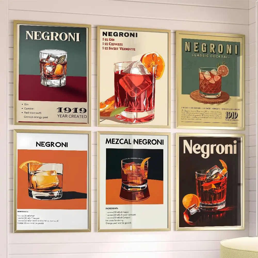

Negroni Retro Poster Posters,waterproof Paper Stickers,coffee Shops,bar Living Rooms