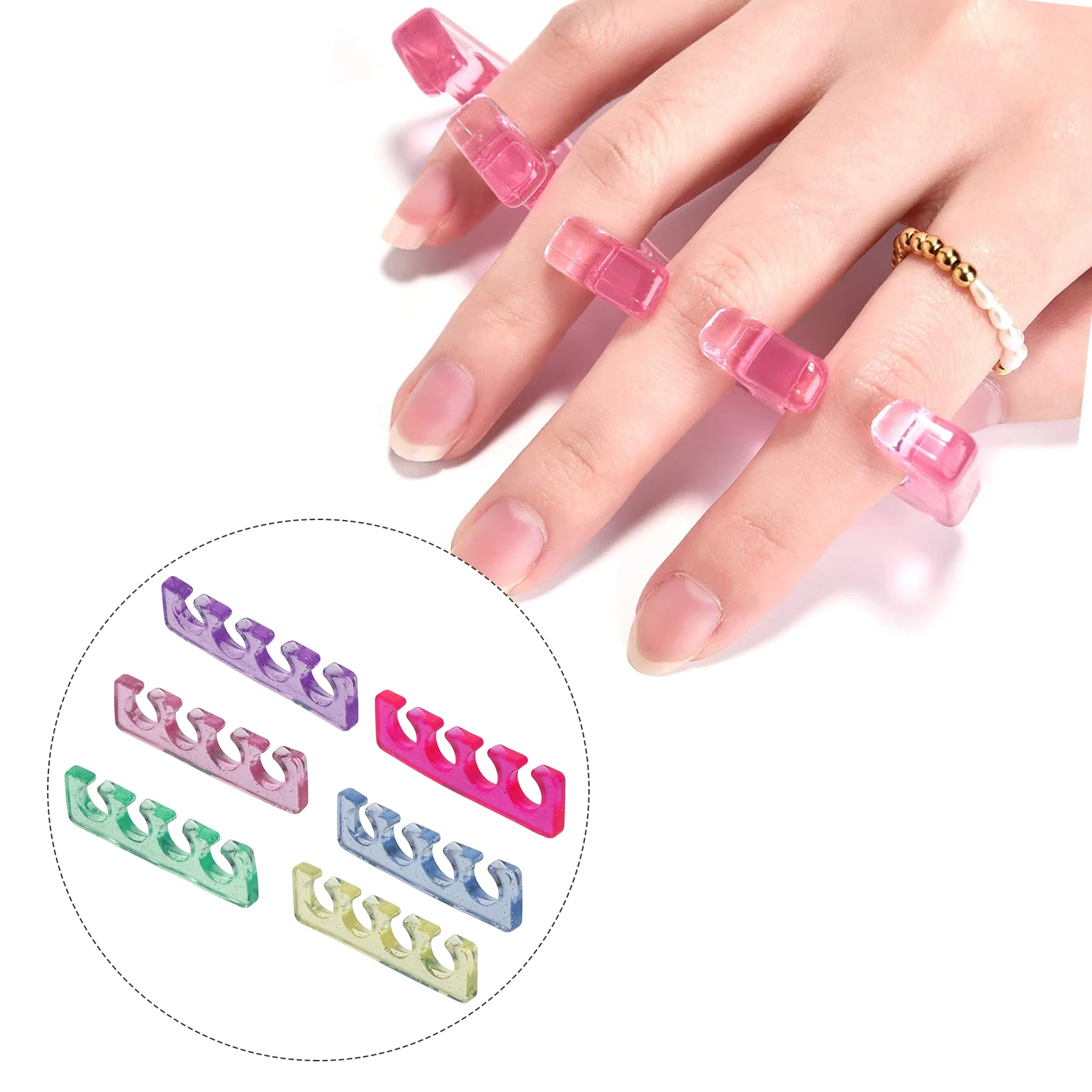 6 قطعة سيليكون مسمار فاصل أصابع القدم مرنة مريحة باديكير مانيكير أداة للأيدي قدم هدية غير قابلة للتشوه