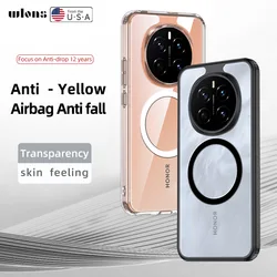 for Magsafe Magnetic Transparent Case for Honor X60 200 100 300 Magic 7 6 5 Pro Shockproof Bumper Wireless Charge Matte Cover