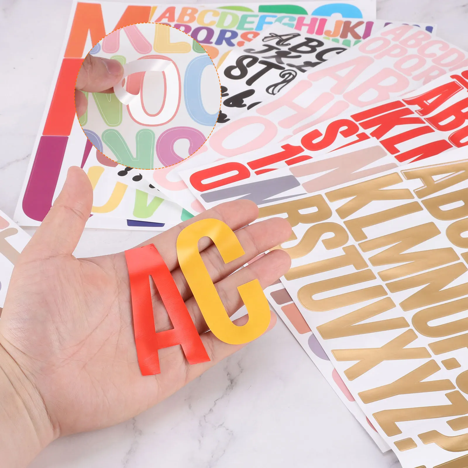 10Sheets Letter Stickers 2 Inch Self-Adhesive Vinyl Alphabet Number Stickers Vinyl Lettering Decals for DIY Gift Cards Decals