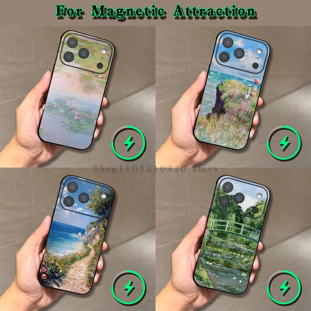 

Claude Monet Art Phone Case For iPhone 17,16,15,14,13,12,11,Pro,Max,Plus,E,Air,Mini Magnetic Magsafe Frosted Clear