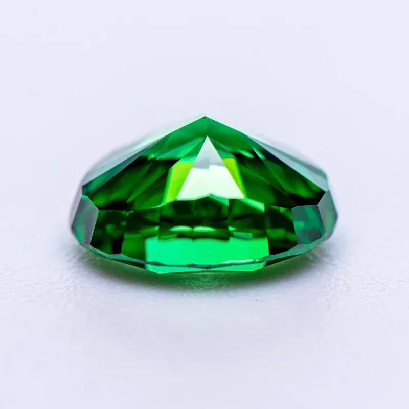 Cubic Zirconia Stones 5A Grade Oval Shape Green Color 4k Crushed Ice Cut Lab Synthetic Zircon Gems For Extremely Shiny Quality