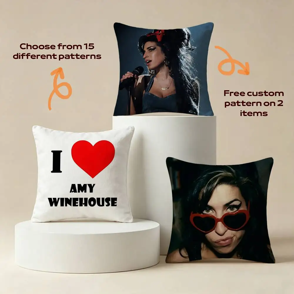 Retor 60S A-Amy Jade Winehouse Square Sofa Pillow Cover Solid Color Living Room Home Decor Cushion Case