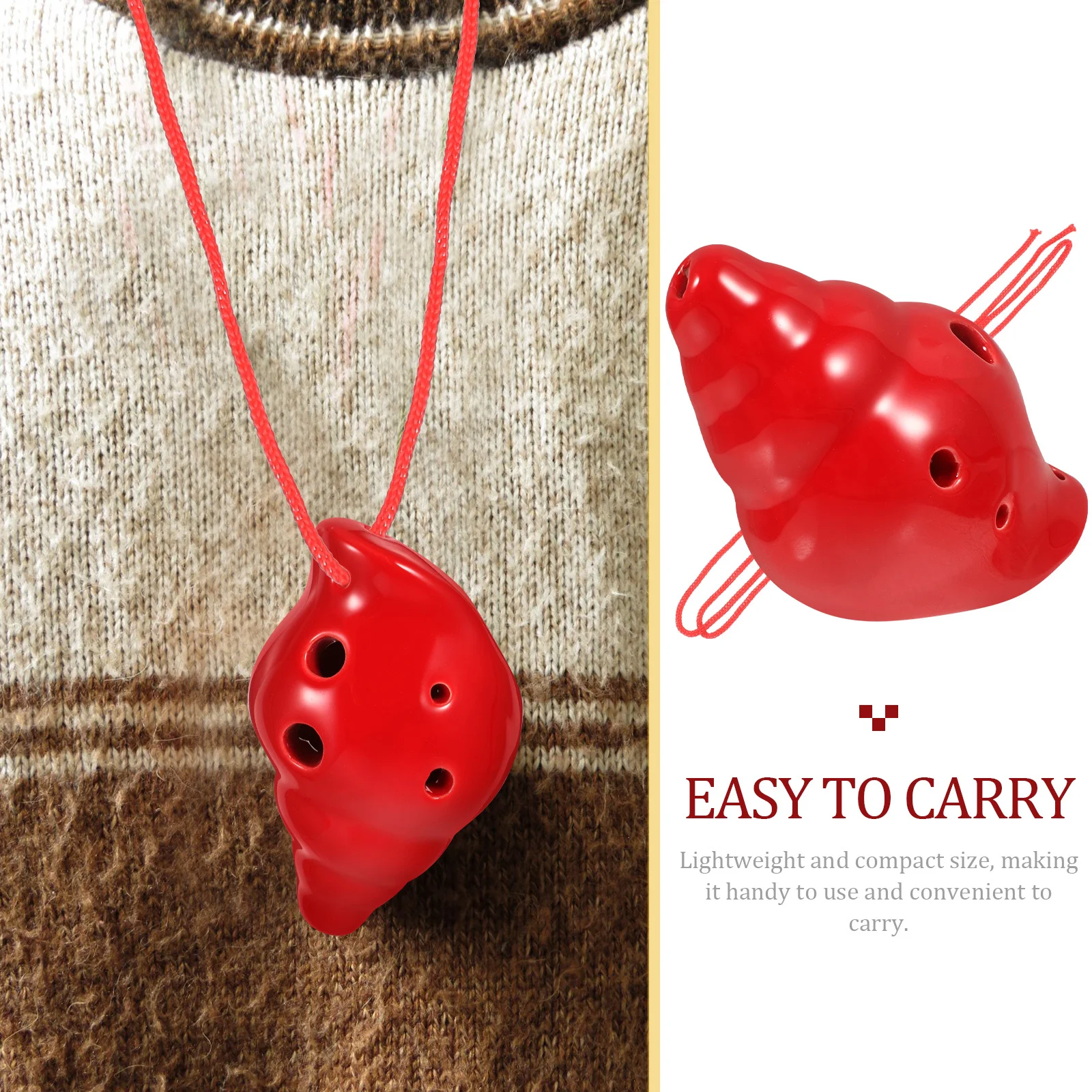 Professional 6-Hole Ocarina Ceramic Instrument Beginner Friendly Exquisite Craftsmanship Portable Convenient to Carry