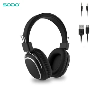 Sodo 1004 fone de ouvido sem fio dobrável bluetooth 5.0 fone de ouvido estéreo com fio com microfone suporte tf/fm 11 principais vendas celular 18000mah - №10