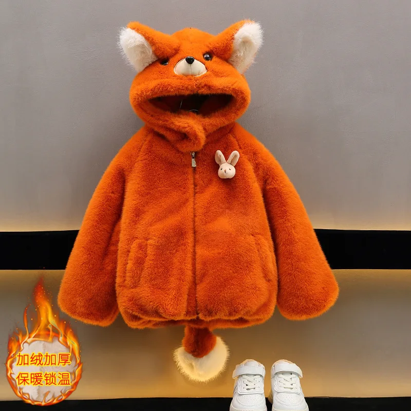 الأطفال الخريف و جاكيت من الصوف 2026 جديد الأولاد الشتاء سميكة الدافئة فو فرو منك سترة العصرية #4