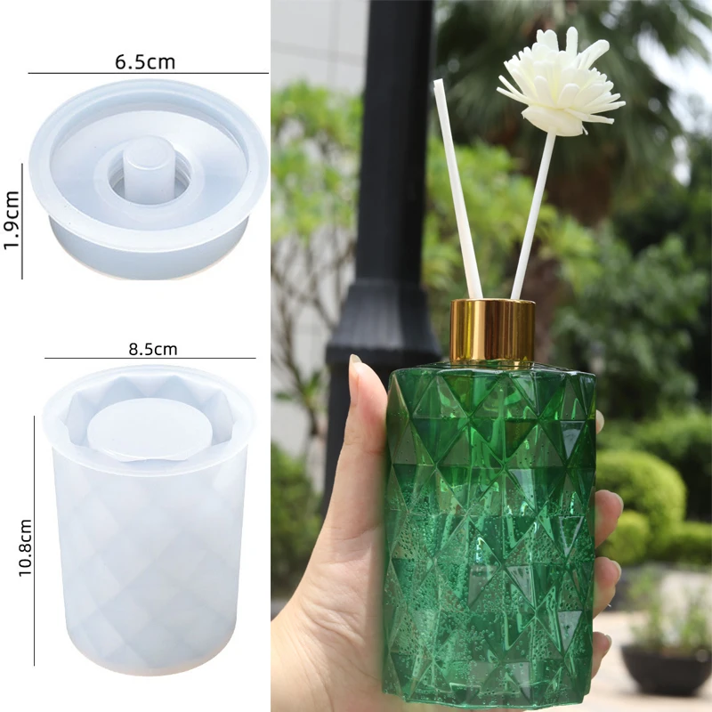 Aromatherapy Bottle Silicone Mold Lotion Bottle Soap Dispenser Resin Mould Flower Insert Bottle Epoxy Handmade Home Decors