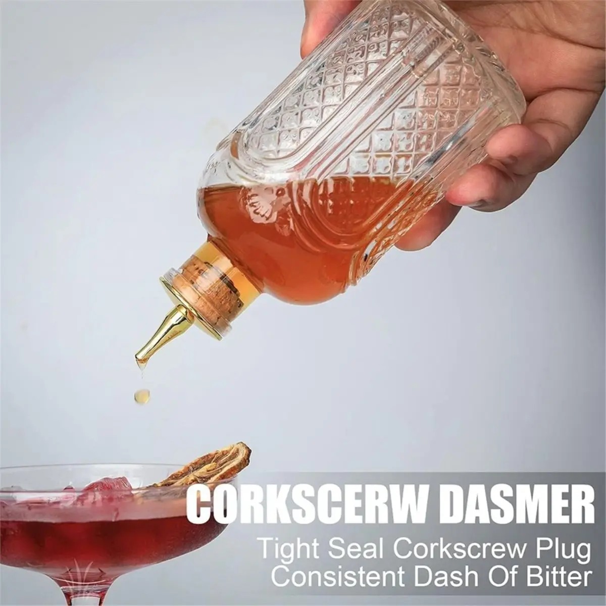 Bitters Bottle for Cocktails - Glass Dasher Bottles with Dash Tops, Great for Bartender,Home Bar