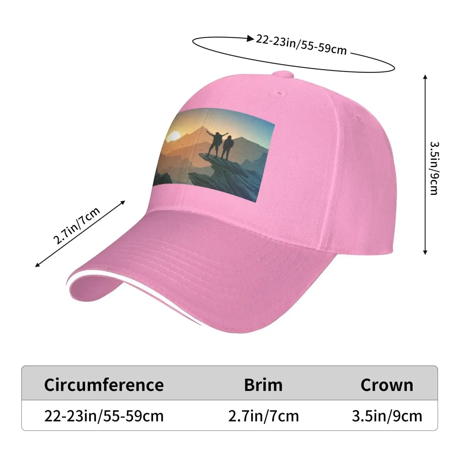 Unisex Mountain Scene Baseball Cap, Paisagem Picture, sanduíche, língua do pato, moda, esportes, ao ar livre, viagens, primavera, verão