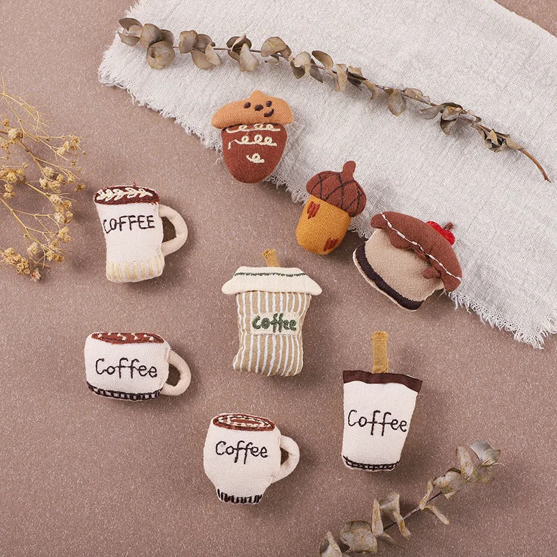 Brooch Filled Coffee Cup Creative Cute DIY Fabric Bag Ornament Adorable Craft Supply Premium Quality Lightweight Portable