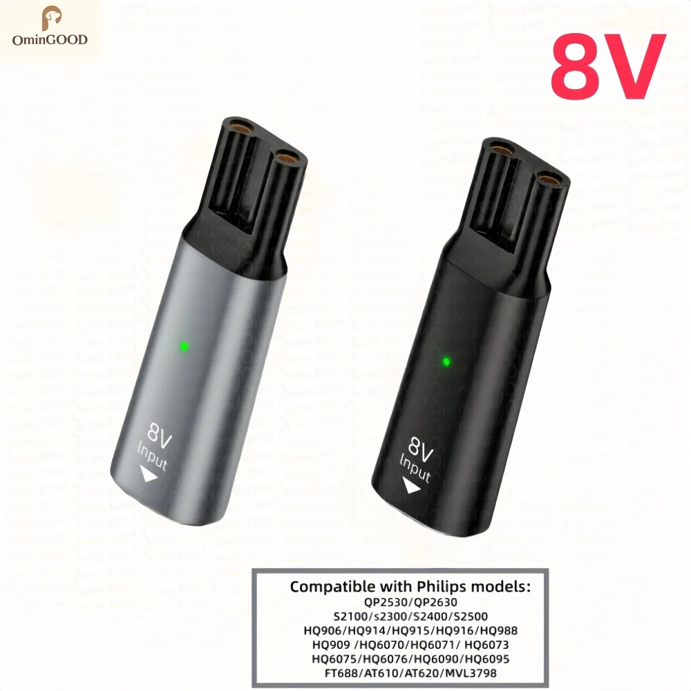 NEW 8V Type C Shaver Charger Adapter Fit Philips QP2530 HQ6095 FT688 Electric Shaver Power Supply With Charging Indicator Light