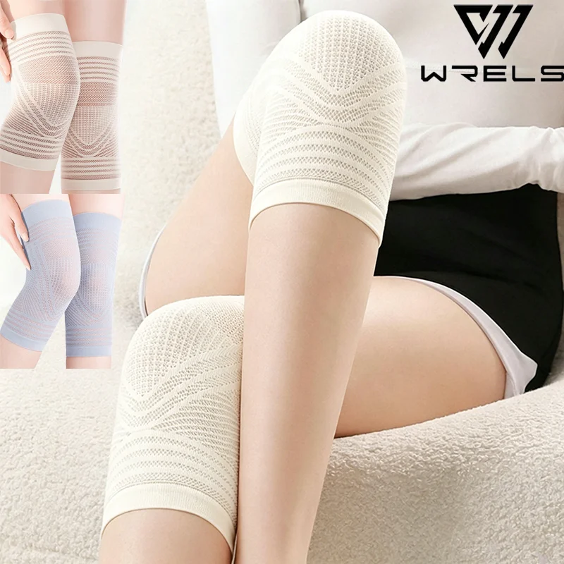1Pair Elastic Knee Braces Compression Breathable Running Hiking Warm Knee Sleeves Anti Slip Thin Air Conditioning Knee Brace
